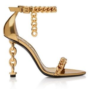 Zara Gold Sandals With Gray Stones